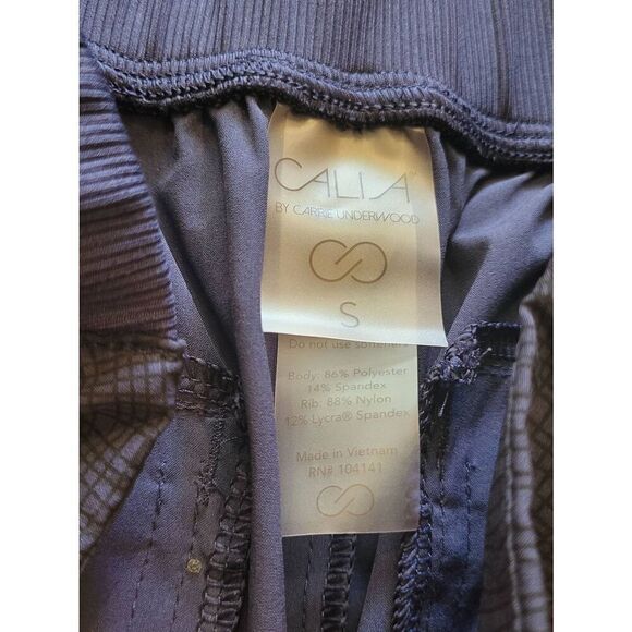 CALIA Shorts Women's Small Blue Woven Bermuda Crosshatch Print Pull On Workout - Picture 3 of 4